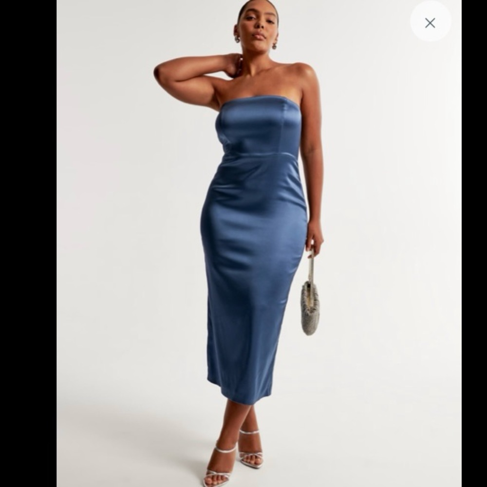 Stretch Satin Strapless Maxi Dress - Abercrombie & Fitch